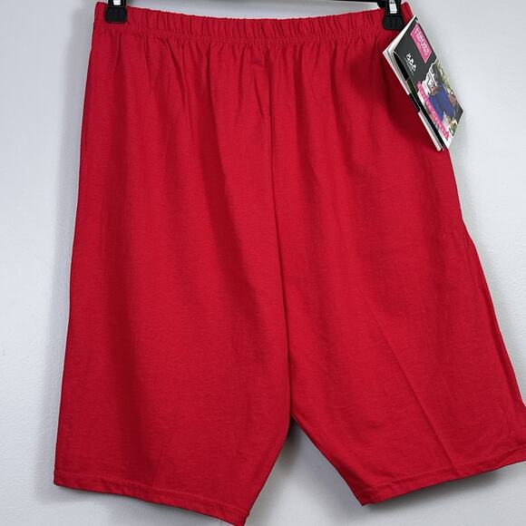 Vintage Fruit Of The Loom Shorts Cotton Casuals High Waist Large Red New NOS - Picture 3 of 10